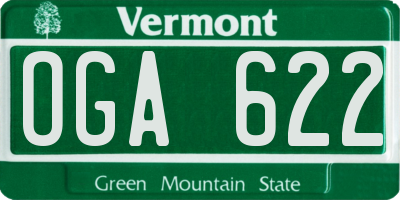 VT license plate OGA622