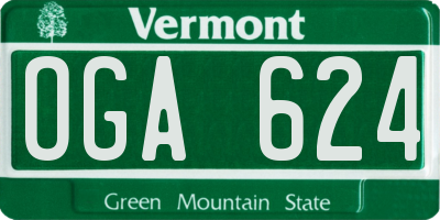 VT license plate OGA624