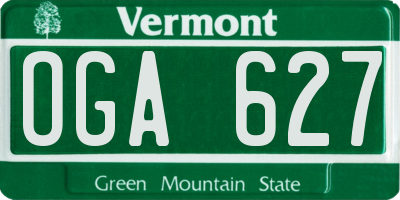 VT license plate OGA627