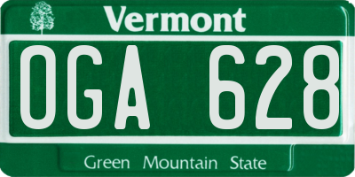 VT license plate OGA628