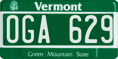 VT license plate OGA629
