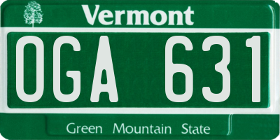 VT license plate OGA631