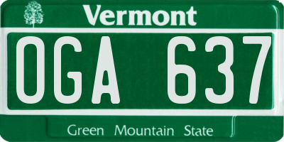 VT license plate OGA637