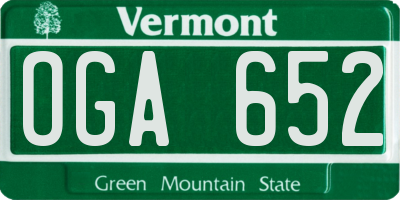 VT license plate OGA652