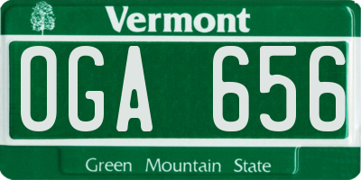 VT license plate OGA656