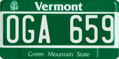VT license plate OGA659