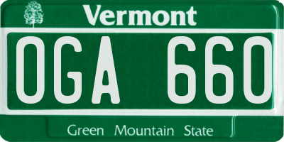 VT license plate OGA660
