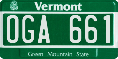 VT license plate OGA661