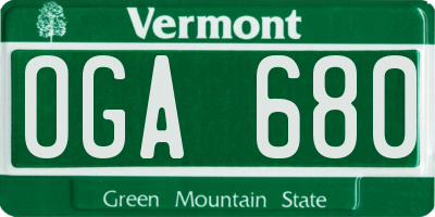 VT license plate OGA680