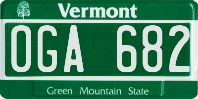VT license plate OGA682