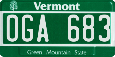 VT license plate OGA683