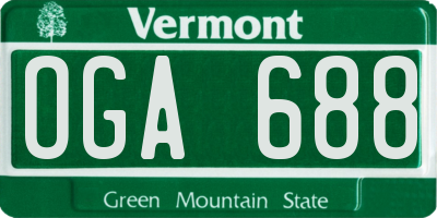 VT license plate OGA688