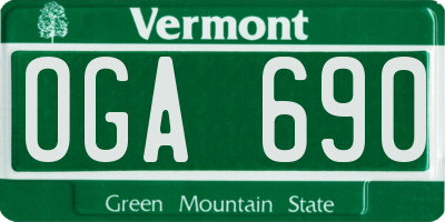 VT license plate OGA690