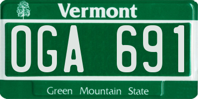 VT license plate OGA691