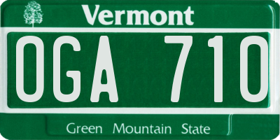VT license plate OGA710