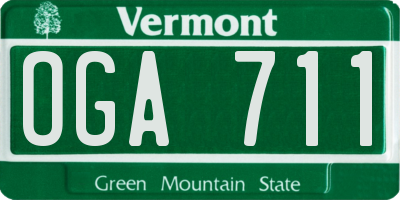 VT license plate OGA711