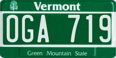 VT license plate OGA719