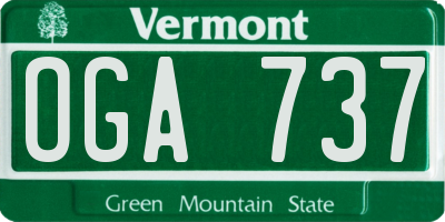 VT license plate OGA737