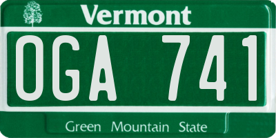 VT license plate OGA741