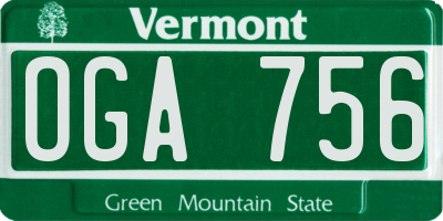 VT license plate OGA756