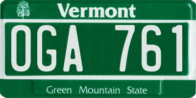 VT license plate OGA761