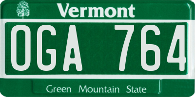 VT license plate OGA764