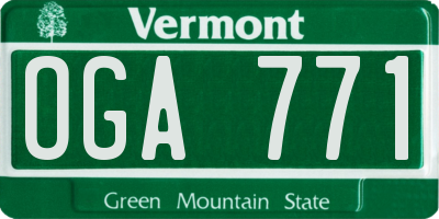 VT license plate OGA771