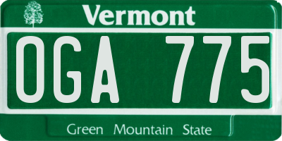VT license plate OGA775