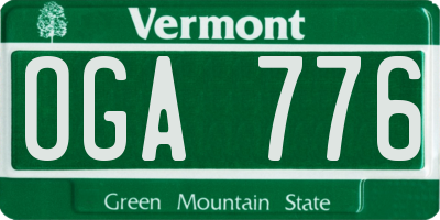 VT license plate OGA776