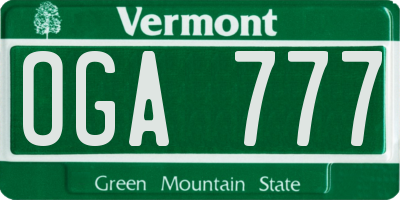 VT license plate OGA777