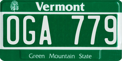 VT license plate OGA779