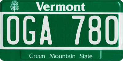 VT license plate OGA780