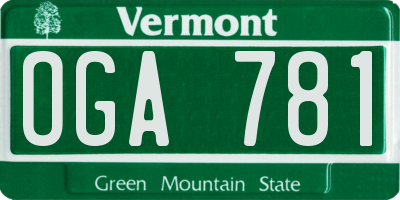 VT license plate OGA781