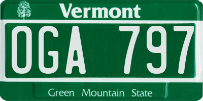 VT license plate OGA797