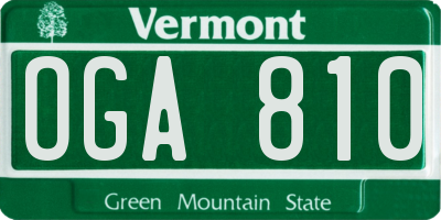 VT license plate OGA810
