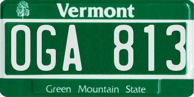 VT license plate OGA813