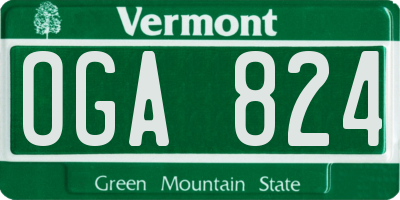 VT license plate OGA824