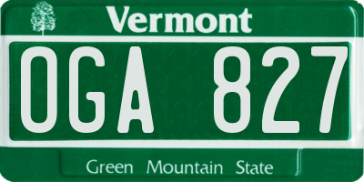 VT license plate OGA827