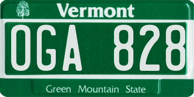 VT license plate OGA828