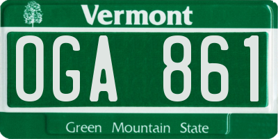VT license plate OGA861