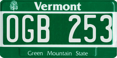 VT license plate OGB253