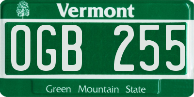 VT license plate OGB255