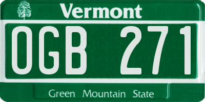 VT license plate OGB271