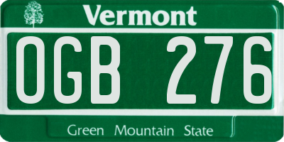 VT license plate OGB276