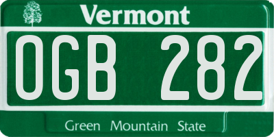 VT license plate OGB282