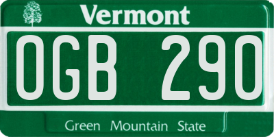 VT license plate OGB290
