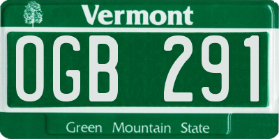 VT license plate OGB291