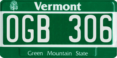 VT license plate OGB306
