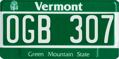 VT license plate OGB307