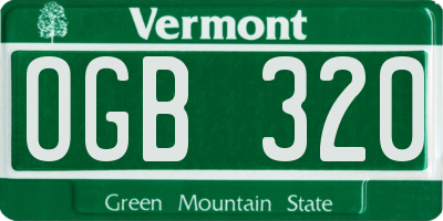 VT license plate OGB320